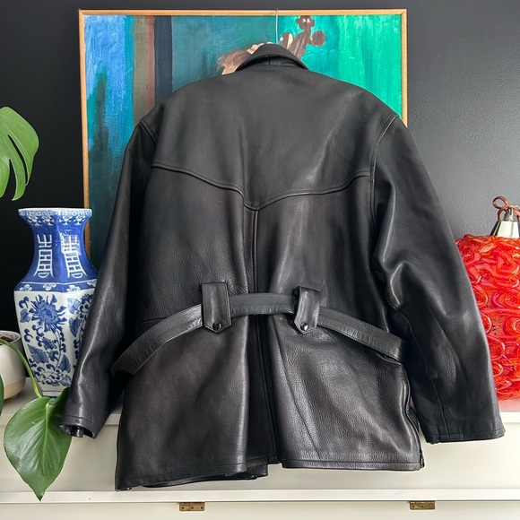 EUC Vintage Black Leather Motorcycle Jacket - Picture 7 of 12